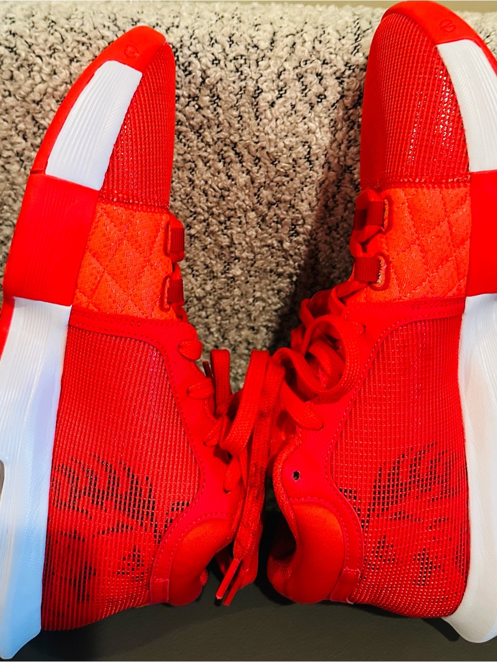 MWOT Men’s Bright Red Nike Athletic Basketball Sneakers size 10.5 - Picture 6 of 6